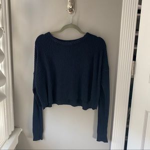 Navy blue cropped brandy melville sweater